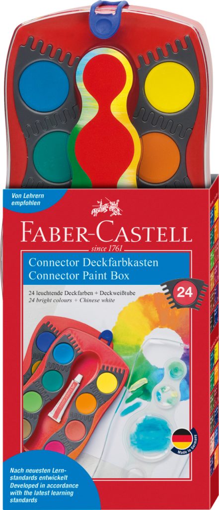 ACUARELE 24 CULORI ROSII CONNECTOR FABER-CASTELL – poza 1