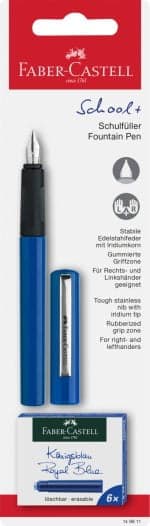 BLISTER STILOU SCOLAR ALBASTRU + 6 CARTUSE FABER-CASTELL – poza 1