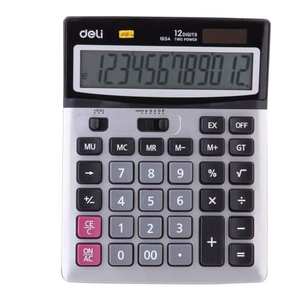 CALCULATOR BIROU 12DIG METAL 1654 DELI – poza 1
