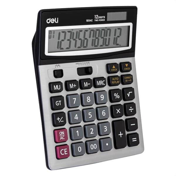 CALCULATOR BIROU 12DIG METAL 1654C DELI – poza 2