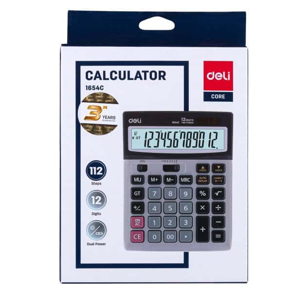 CALCULATOR BIROU 12DIG METAL 1654C DELI – poza 3