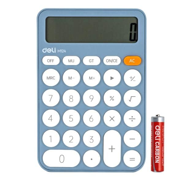 CALCULATOR BIROU 12DIG PLASTIC FASHION EM124 BLEU DELI – poza 1