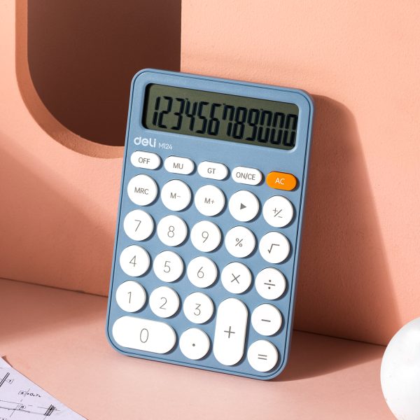 CALCULATOR BIROU 12DIG PLASTIC FASHION EM124 BLEU DELI – poza 3