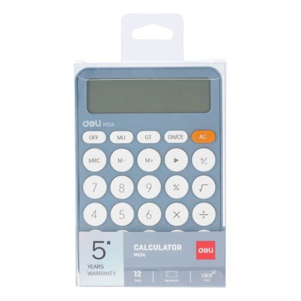 CALCULATOR BIROU 12DIG PLASTIC FASHION EM124 BLEU DELI – poza 5