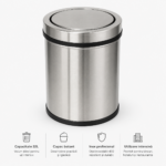 Cos de gunoi din inox cu capac batant 32 litri – poza 1