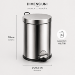 Cos de gunoi inox cu pedala 8 litri – poza 3