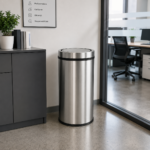 Cos de gunoi din inox cu capac batant 45 litri – poza 5