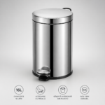 Cos de gunoi inox cu pedala 16 litri – poza 1