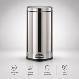 Cos de gunoi inox cu pedala 30 litri – poza 1