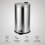 Cos de gunoi inox cu pedala 40 litri – poza 1