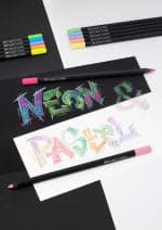 CREIOANE COLORATE 12 CULORI PASTEL+ NEON BLACK EDITION FABER-CASTELL – poza 3