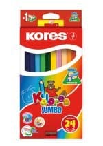 CREIOANE COLORATE 24 CULORI + ASCUTIT. TRIUNGHIULARE JUMBO KORES – poza 1