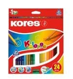 CREIOANE COLORATE 24 CULORI + ASCUTITOARE TRIUNGHIULARE KORES – poza 1
