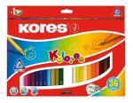 CREIOANE COLORATE 36 CULORI + ASCUTITOARE TRIUNGHIULARE KORES – poza 1