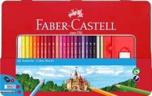 CREIOANE COLORATE 48 CULORI + 4 ACCESORII CUTIE METAL FABER-CAST – poza 1