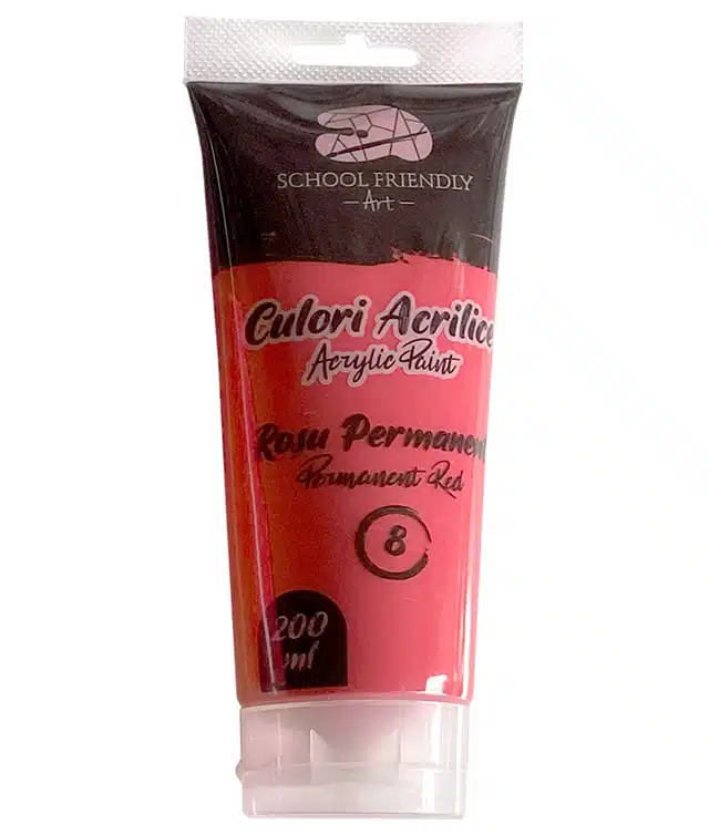 CULORI ACRILICE 200ML ROSU PERMANENT PREMIUM SF ART PIGNA – poza 1