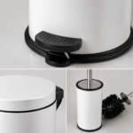 Set de 2 piese din inox colorat pentru baie - Alb – poza 2