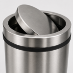 Cos de gunoi din inox cu capac batant 45 litri – poza 2