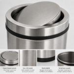 Cos de gunoi din inox cu capac batant 32 litri – poza 4