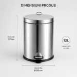 Cos de gunoi inox cu pedala 12 litri – poza 5