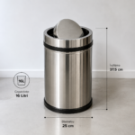 Cos de gunoi din inox cu capac batant 16 litri – poza 2