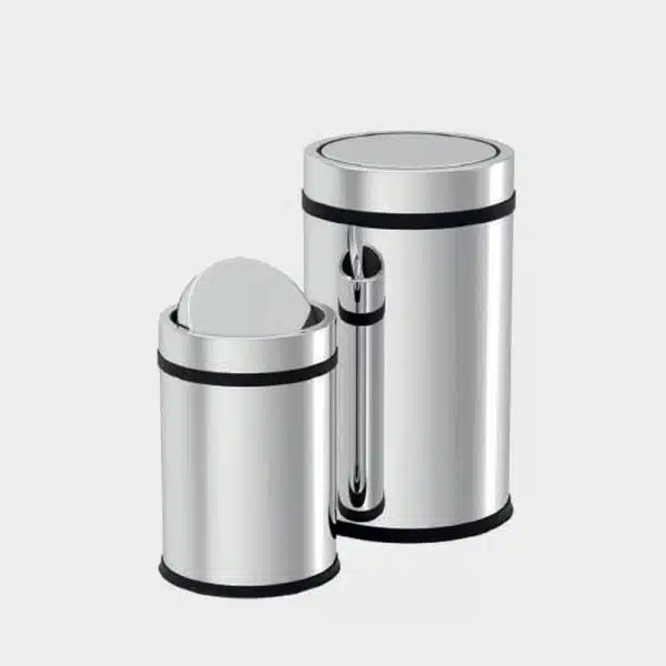 Cos de gunoi din inox cu capac batant 20 litri – poza 1