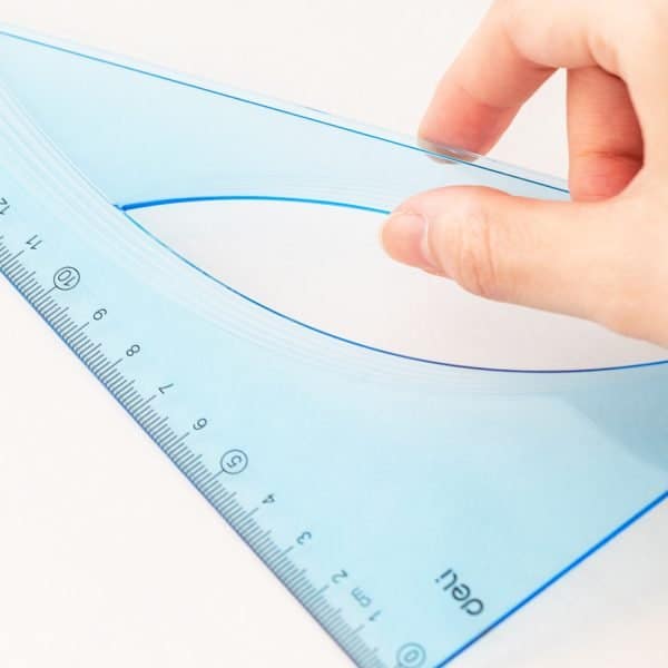 ECHER 12CM 45GRADE ALBASTRU TRANSPARENT DELI – poza 3