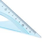 ECHER 18 CM 60 GRADE ALBASTRU TRANSPARENT DELI – poza 2