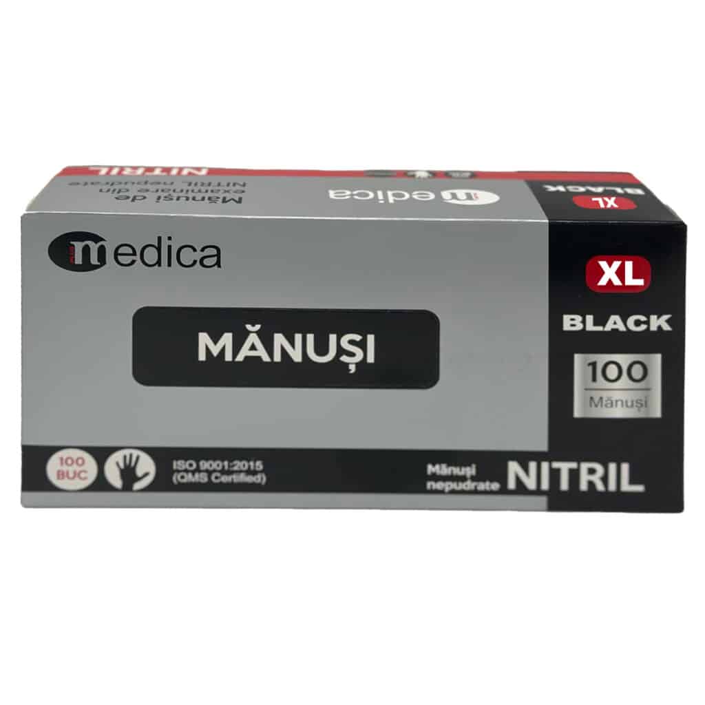 Manusi nitril negre rezistente 100buc/cutie - XL – poza 1