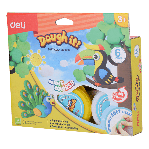 PLASTILINA SOFT LIGHT 6 BORCANE* 15G DELI – poza 4