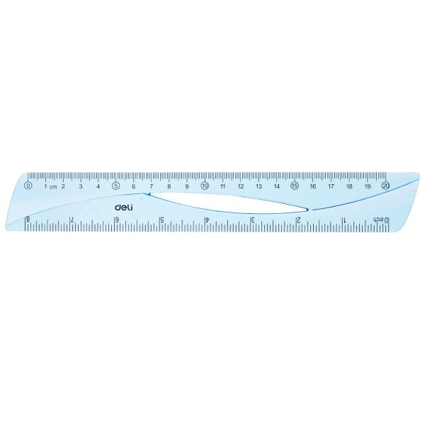 RIGLA 20CM ALBASTRA TRANSPARENTA DELI – poza 1