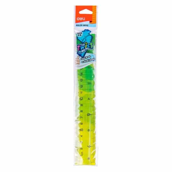 RIGLA 20CM MULTICOLORA FLEXIBILA DELI – poza 3