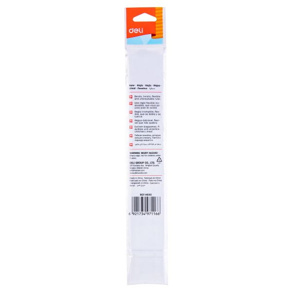 RIGLA 20CM MULTICOLORA FLEXIBILA DELI – poza 4