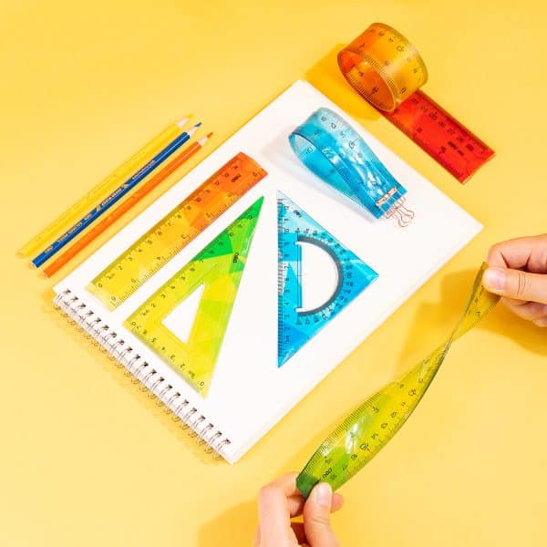 RIGLA 20CM MULTICOLORA FLEXIBILA DELI – poza 5