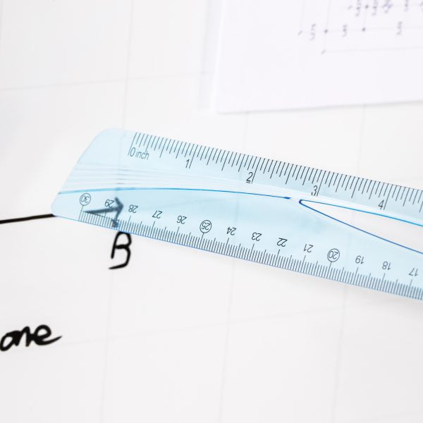 RIGLA 30CM ALBASTRA TRANSPARENTA DELI – poza 5