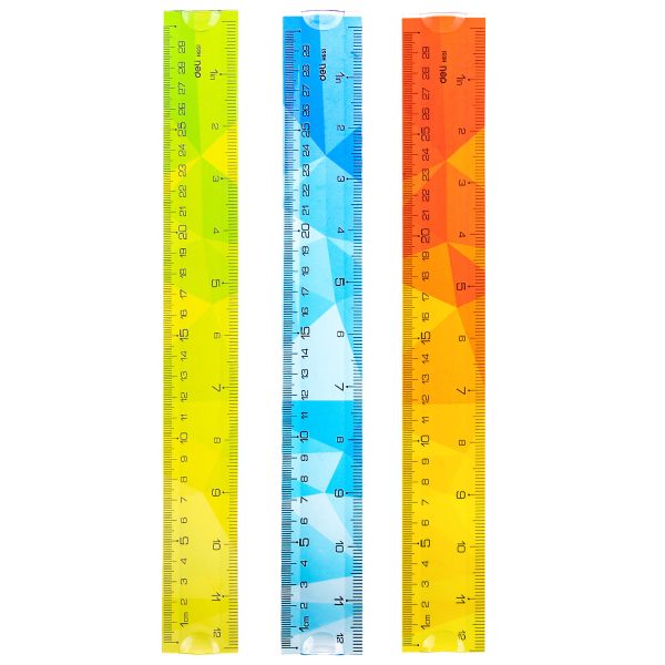 RIGLA 30CM MULTICOLORA FLEXIBILA DELI – poza 1