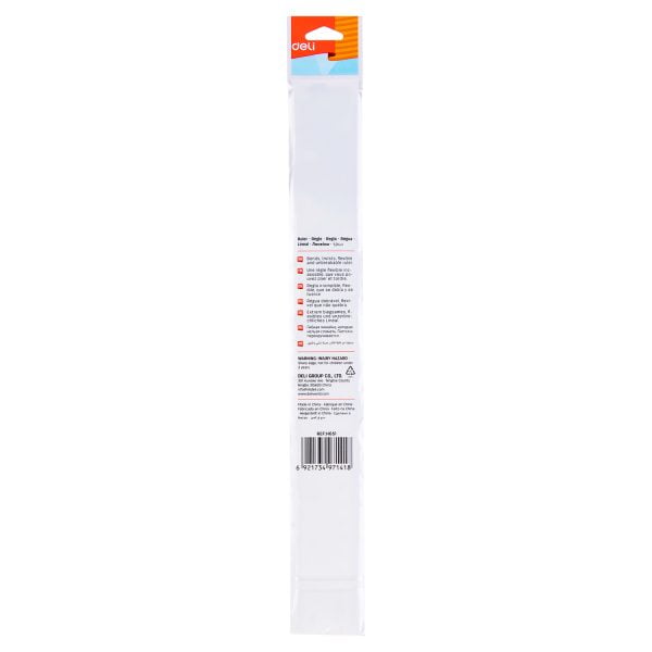 RIGLA 30CM MULTICOLORA FLEXIBILA DELI – poza 4