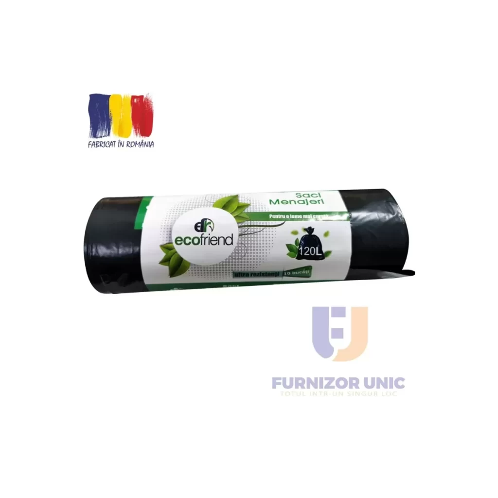 Saci menaj ultrarezistenti 160l negri 10 buc/rola – poza 1