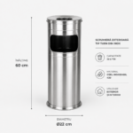 Scrumiera exterioara tip turn din inox Ø22 cm – poza 5