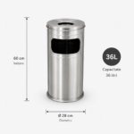 Scrumiera exterioara tip turn din inox Ø28 cm – poza 5