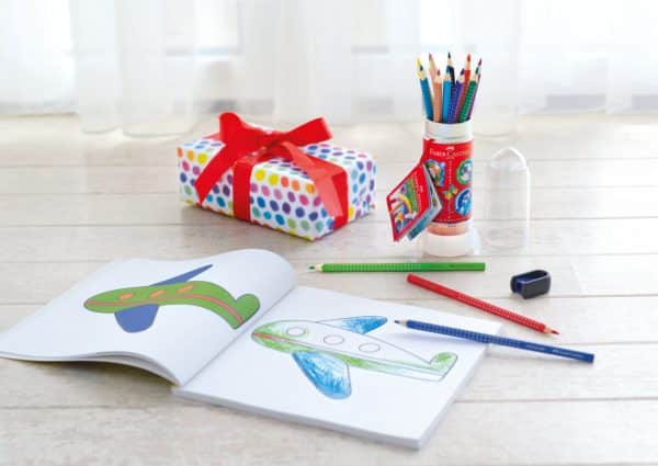 SET CADOU RACHETA 15 CREIOANE COLORATE GRIP + ASCUTITOARE  FABER – poza 2