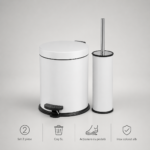 Set de 2 piese din inox colorat pentru baie - Alb – poza 1
