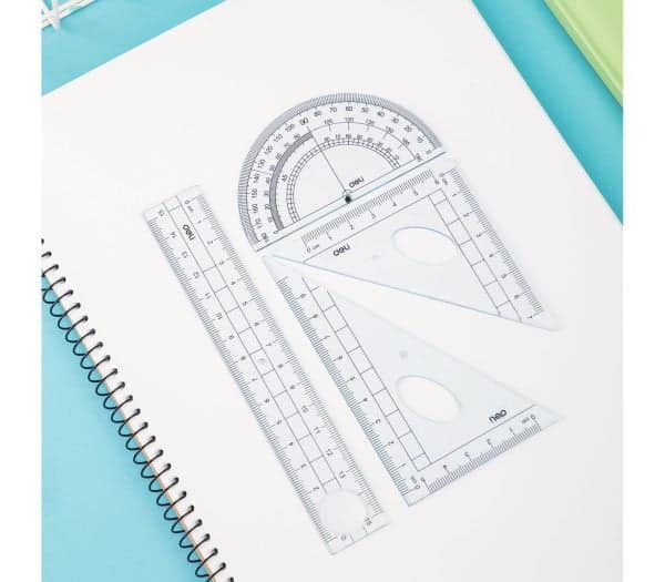 SET GEOMETRIE 4 PIESE CUTIE PLASTIC G01903 DELI – poza 3