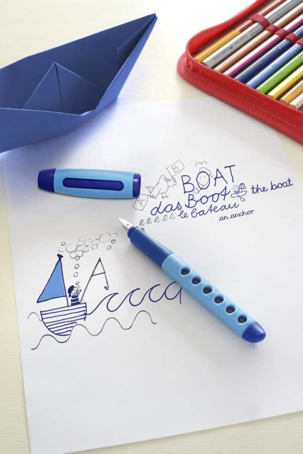 STILOU SCOLAR SCRIBOLINO ALBASTRU STANGACI FABER-CASTELL – poza 4