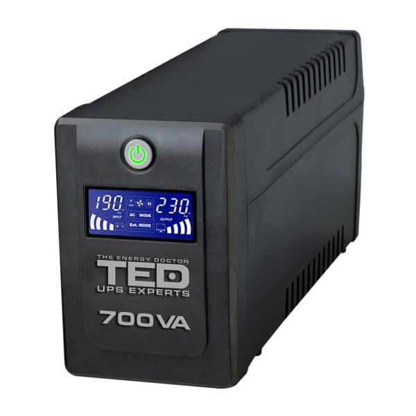 UPS cu 2 Prize Schuko 700 VA, 400W, LCD TED DZ088389 – poza 1