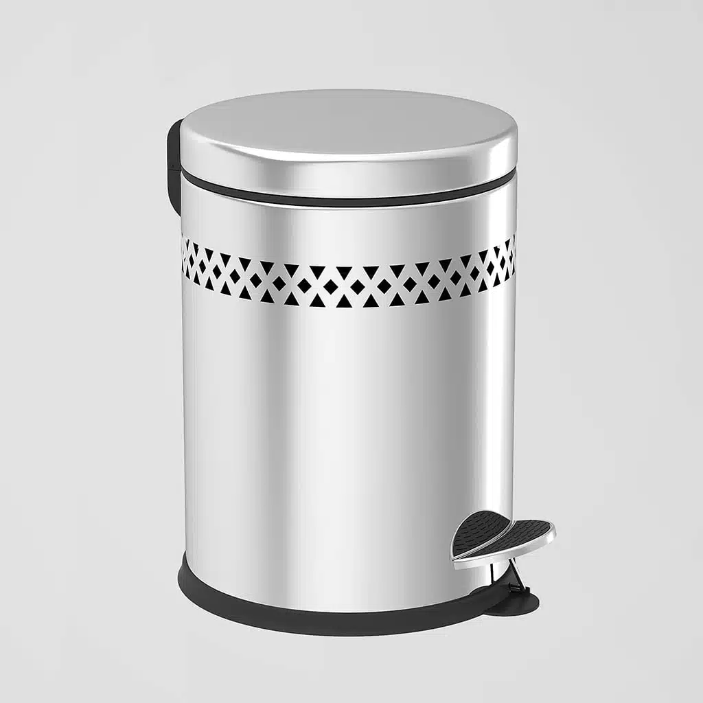 Cos de gunoi perforat din inox cu pedala 3 litri – poza 1