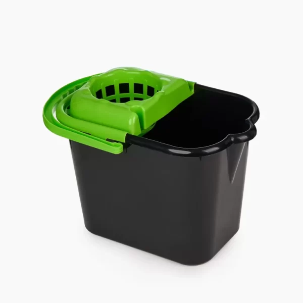 Galeata din plastic dreptunghiulara cu storcator 14L Negru – poza 1