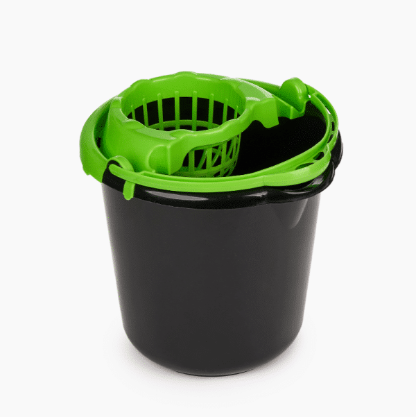Galeata + storcator din plastic cilindrica 10L Negru – poza 1