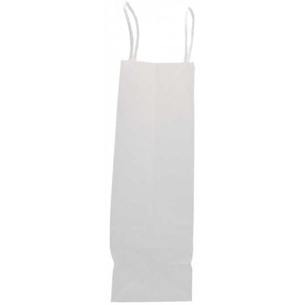 Sacose hartie, netiparite, albe, cu maner rasucit, 250 x 110 x 320 mm – poza 2