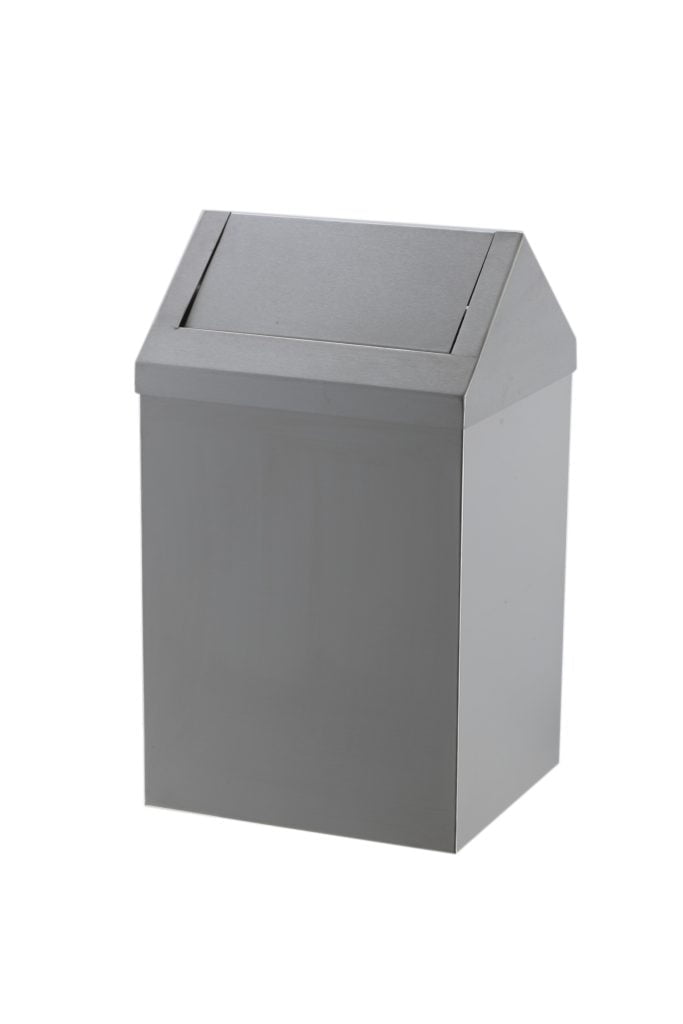 Cos de gunoi din inox cu capac batant 16 L – poza 1